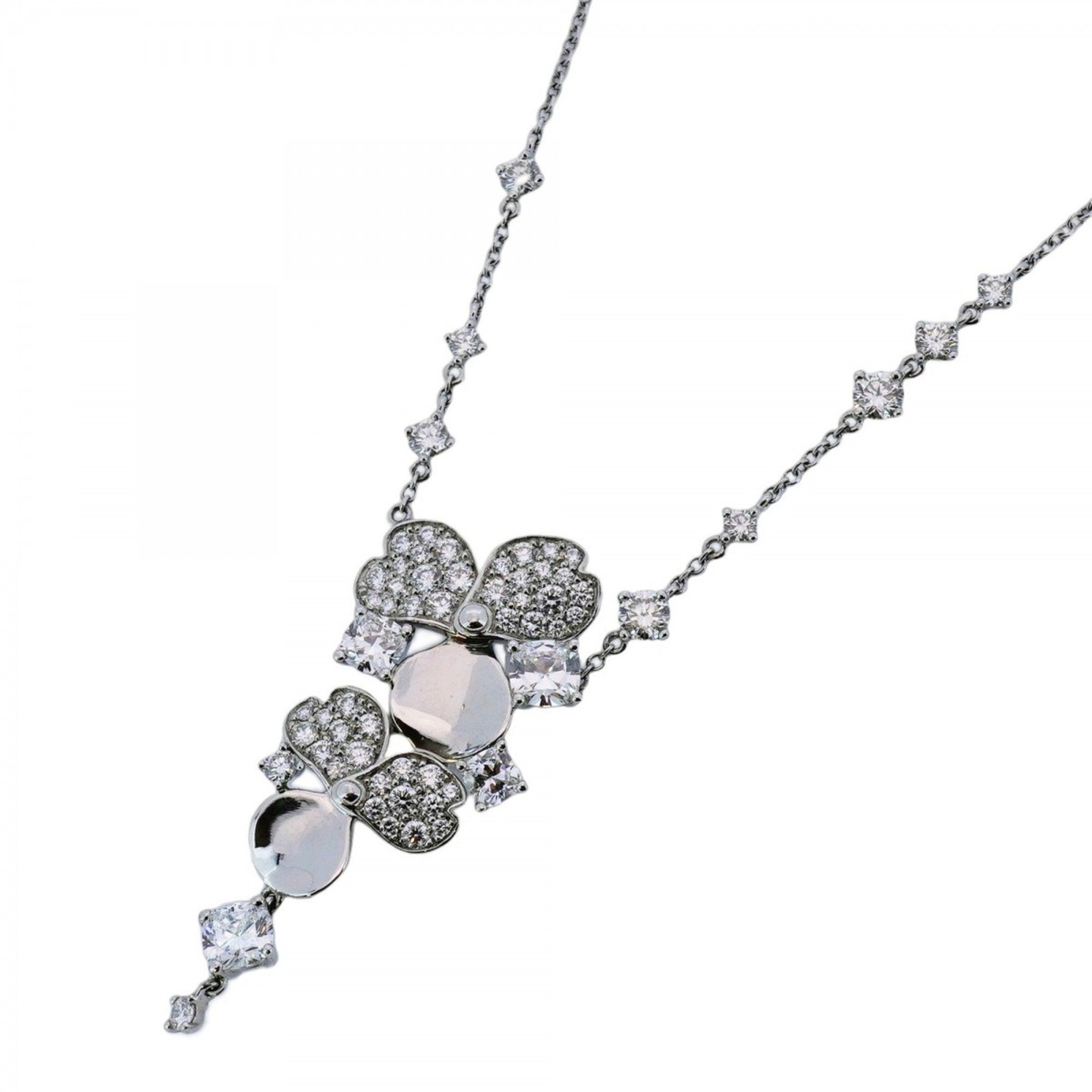 Tiffany Paper Flower Cluster Necklace in Pt950 Platinum with Diamonds for Women