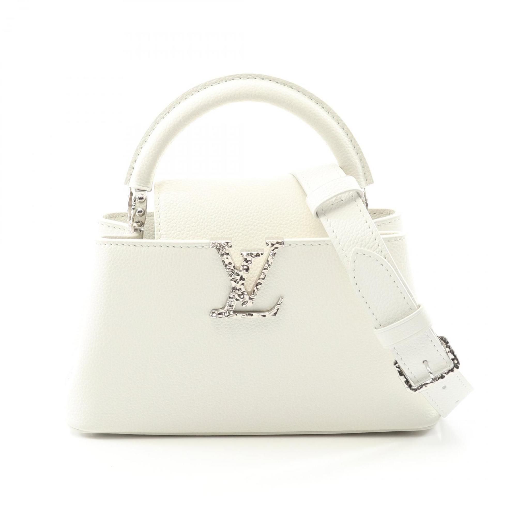 LOUIS VUITTON Capucines EW MINI Handbag Leather Women's White M24671