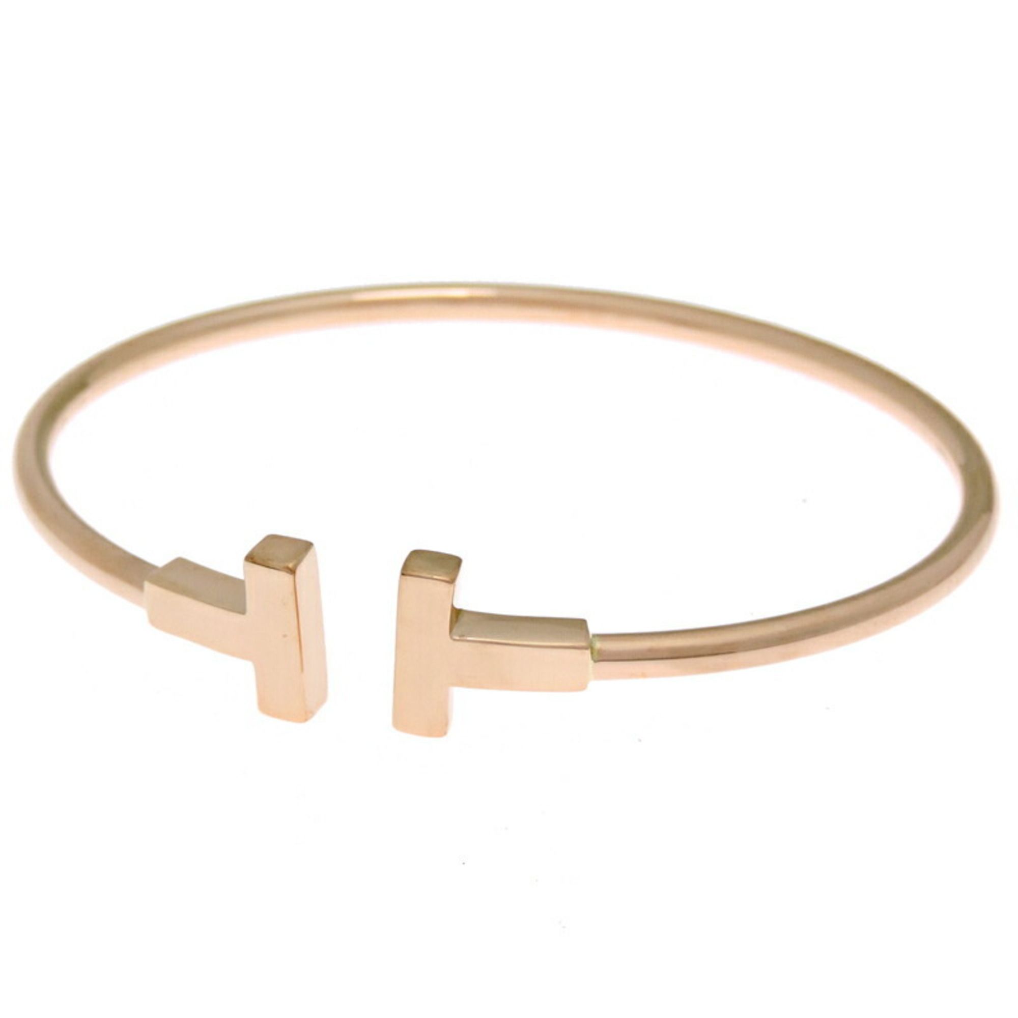 Tiffany T Wire #S Distorted Women's Bracelet 60010744 in 750 Pink Gold