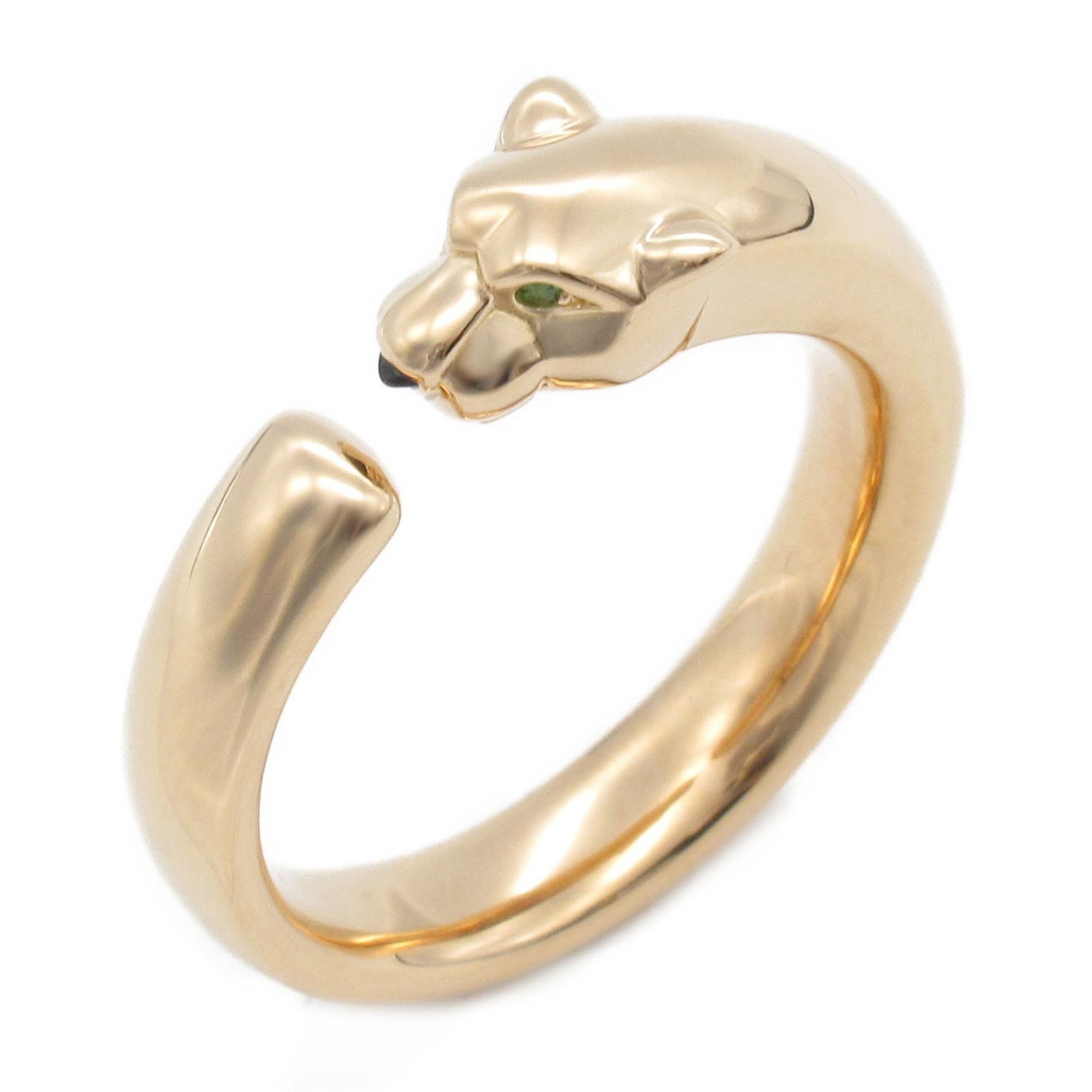 Cartier Panthere Ring with Onyx and Tsavorite, 18K Pink Gold, Men's Women's, Green Black
