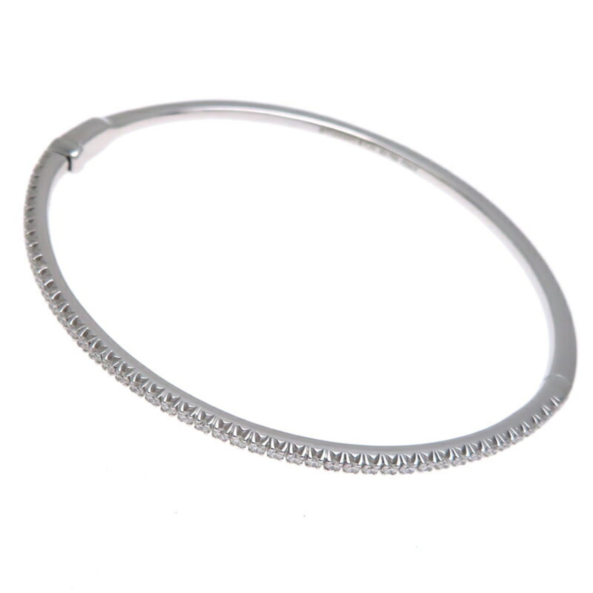 Tiffany Metro Hinge Diamond Bangle Women's Bracelet 750 White Gold
