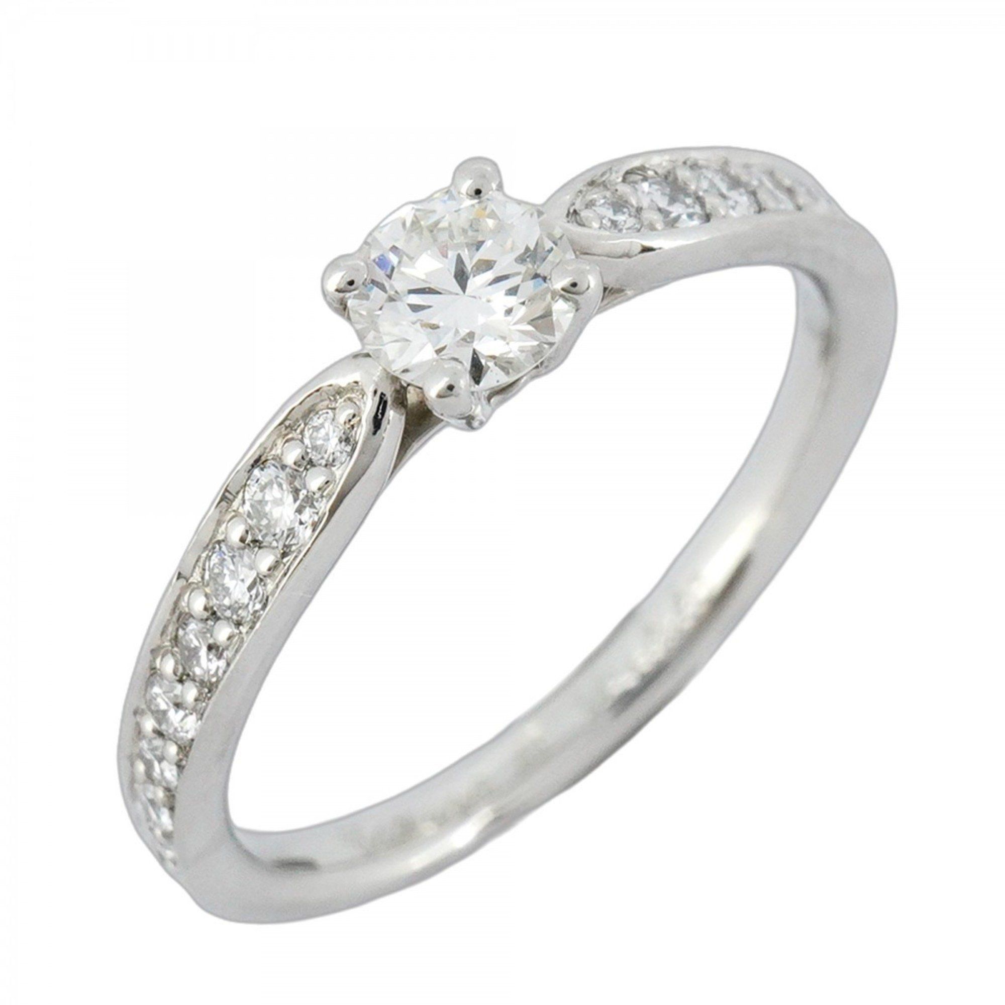 Tiffany Harmony Ring, Pt950 Platinum, Diamond 0.28ct, Size 10, Women's