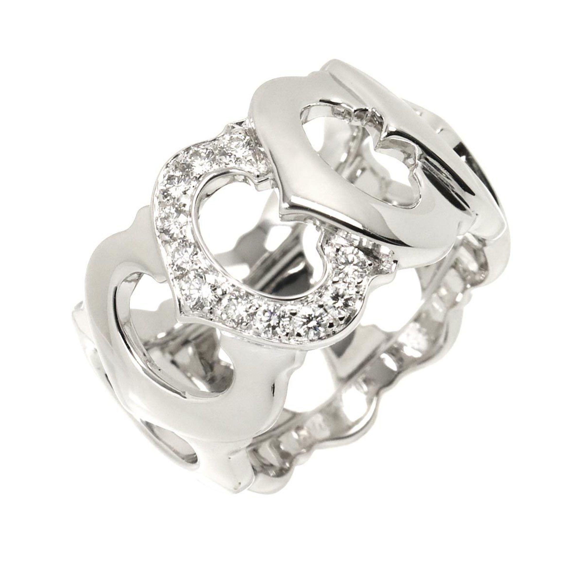 Cartier C Deux #48 Ring Diamond K18 WG White Gold 750