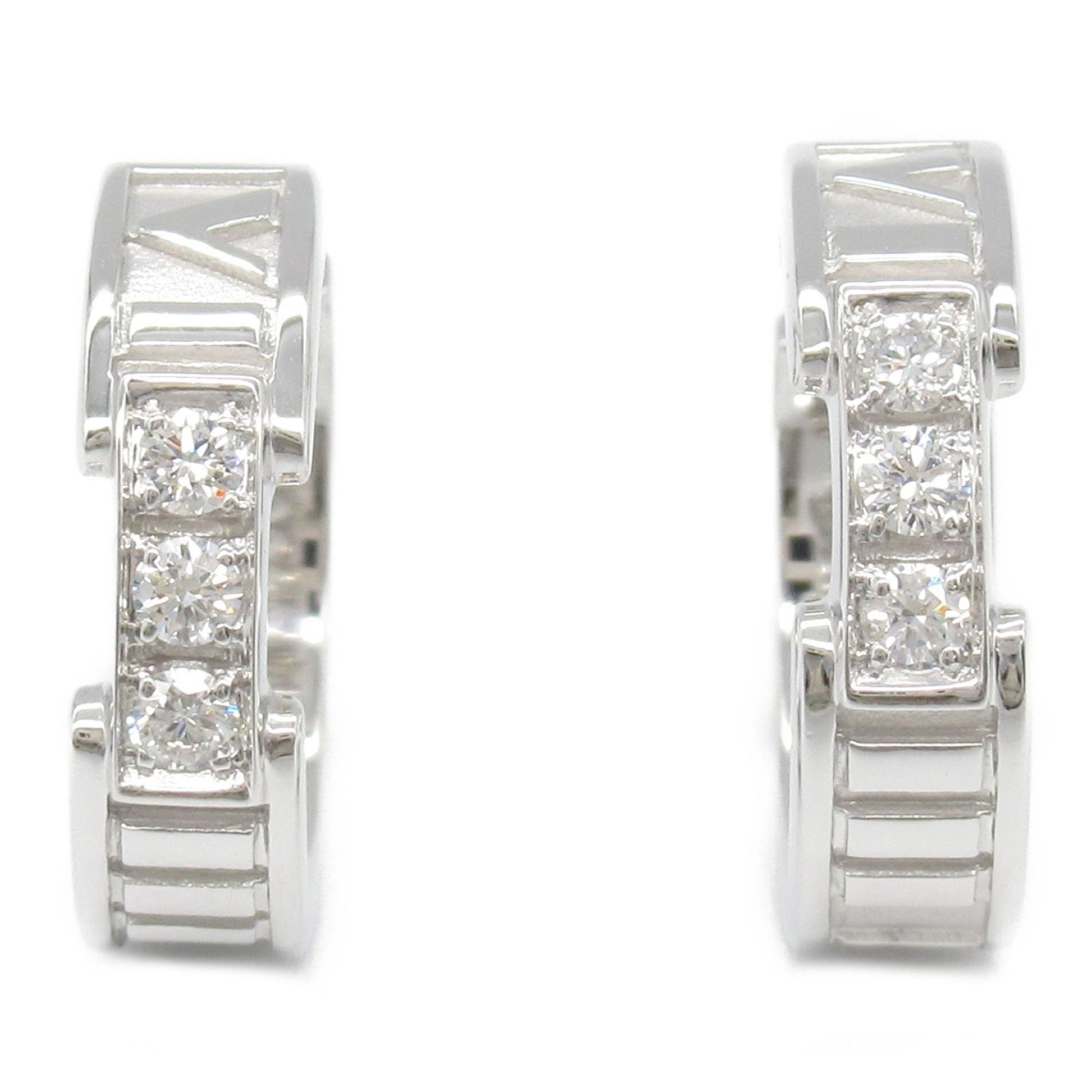 Tiffany & Co. Atlas Diamond Earrings 18KWG (White Gold) Ladies Clear