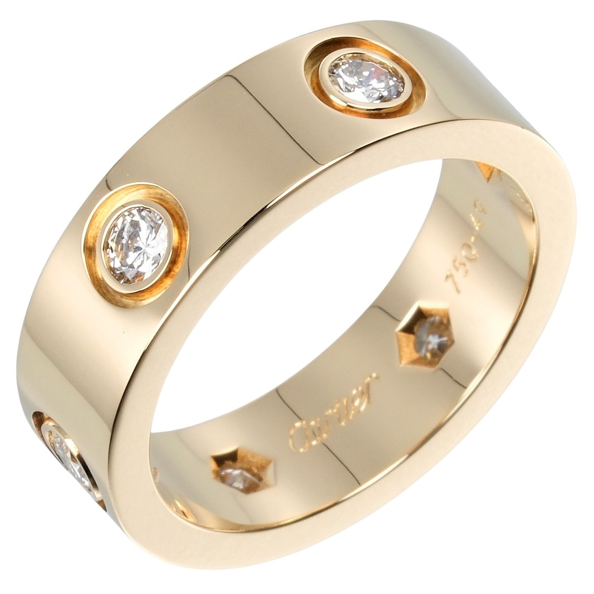 Cartier Love size 9 ring, K18YG yellow gold, 6P diamonds, approx. 7.61g
