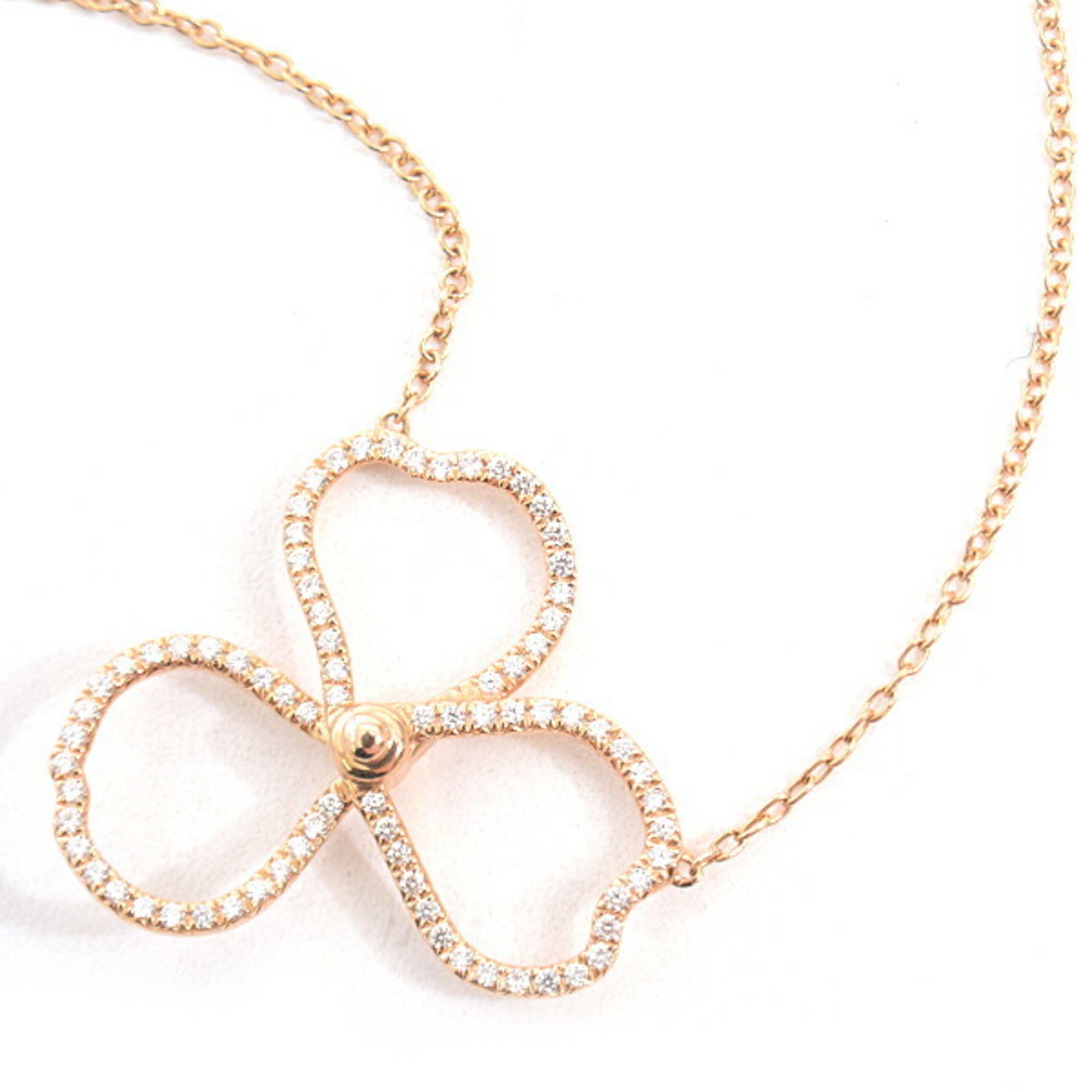 Tiffany Necklace for Women Paper Flower Diamond Pink Gold TIFFANY 750PG