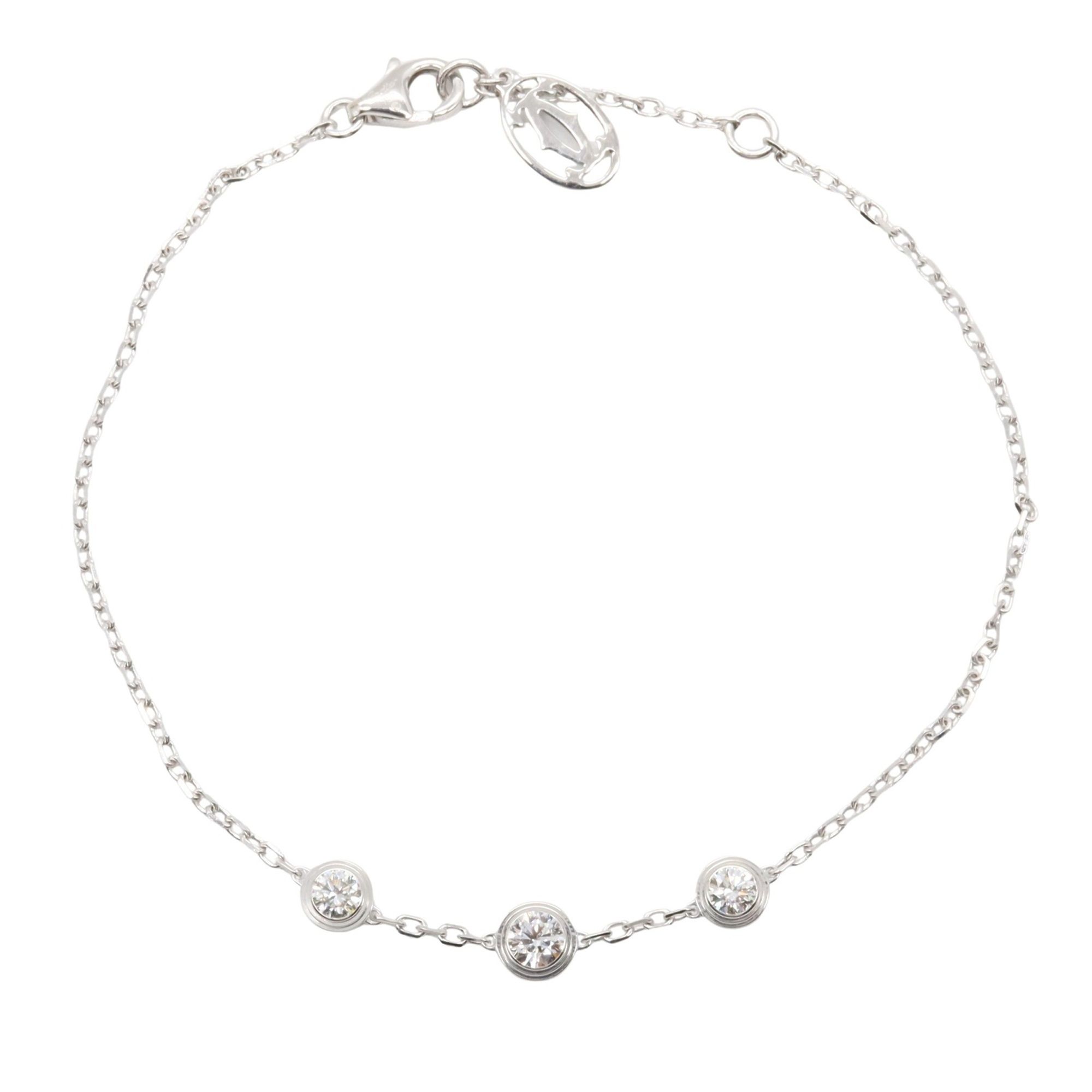 Cartier Diamant Léger de Bracelet 3PD Accessory, 18K White Gold with Diamonds, Clear, Women's