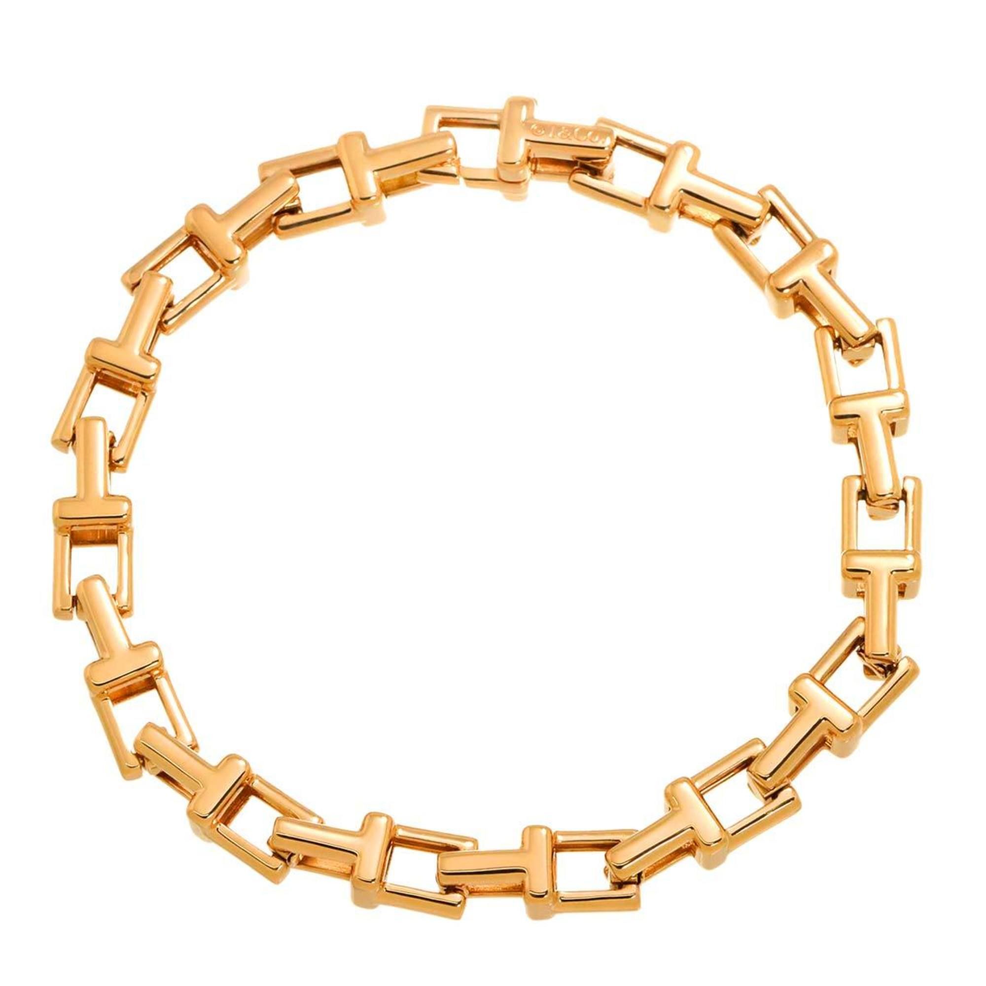 Tiffany & Co. T Narrow Bracelet, 28.7g, 18.5cm, 18K PG Pink Gold, 750 Bracelet