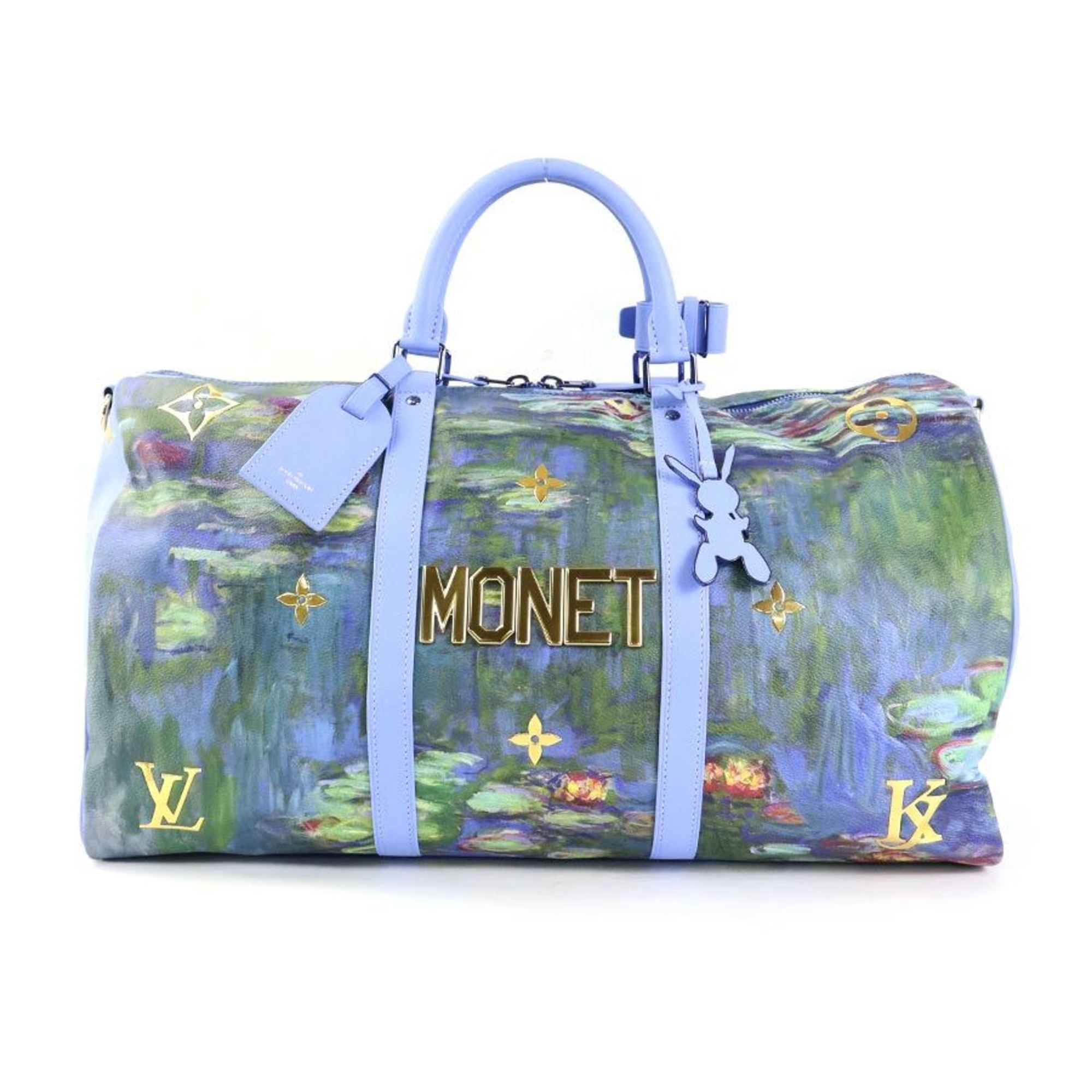 LOUIS VUITTON Handbag Boston Bag Shoulder Masters Collection MONET Keepall Bandouliere 50 Leather Bl
