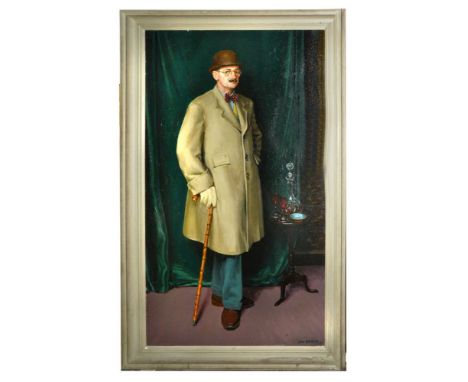 A large 20th century oil painting on canvas by JOHN WHITLOCK CODNER (1913-2008, BRITISH), full length portrait of Eustace H B