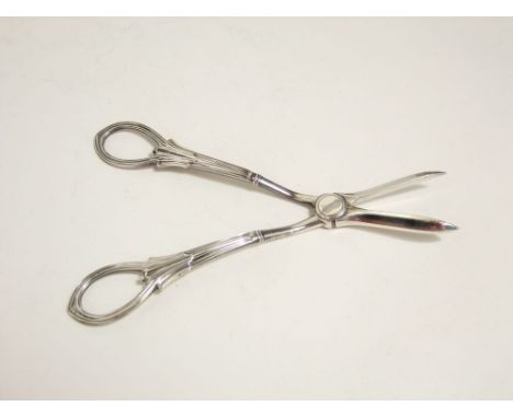 A pair of ornate Victorian grape shears of heavy gauge Sheffield 1898 by Harrison Bros and Howson 3oz