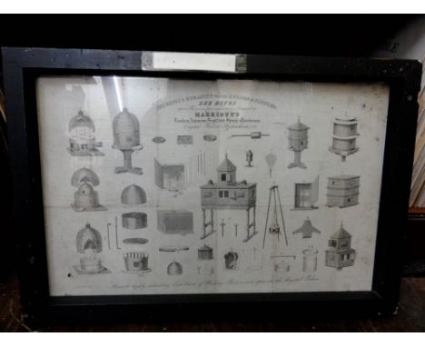 A framed late 19th century leaflet advertising Marriott's exhibition of working bees held in the Crystal Palace (can be viewe