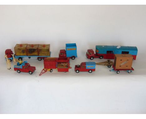 Collection of Corgi Major Chipperfields Circus to include many wagons and vehicles together with a further Corgi Batmobile an