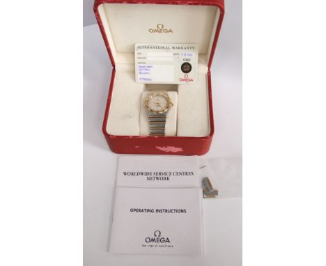 A late 20th century gentleman's Omega Constellation Chronometer automatic wristwatch, set to a two tone stainless steel and y
