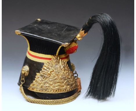 Lancers 16th Regiment of Light Dragoons Chapka (troopers helmet) detailing battles on the helmet plate from 'Talavera 1809' t
