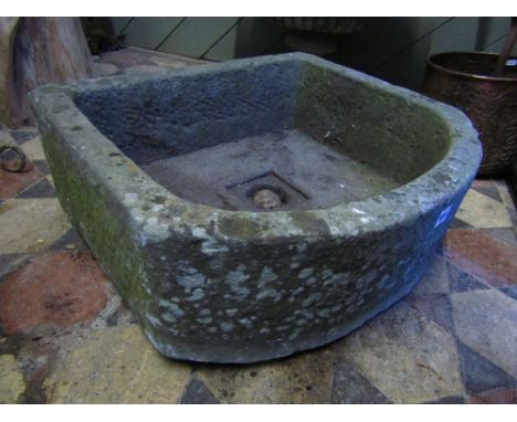 A good local limestone D end trough, 50 cm maximum approx.