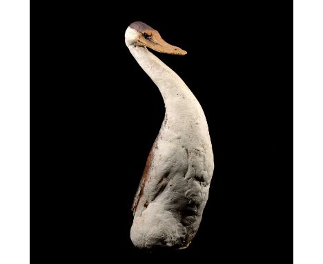 Guy James Holder, a studio ceramic duck, modelled standing upright, red crest, stamped initials, 33cm high.