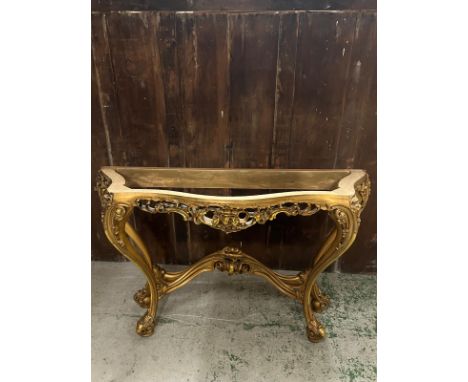 A gilt frame console table 