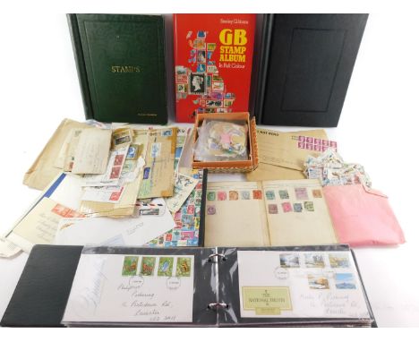 Philately. Great Britain and World stamps, QV - EII., including Empire and Commonwealth in two albums, stock albums, first da