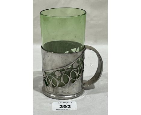 A Liberty &amp; Co 'Tudric' tea glass holder designed by Archibald Knox. 5½" high.