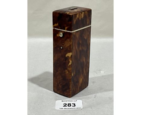 A 19th Century tortoiseshell caddy. 5" high.