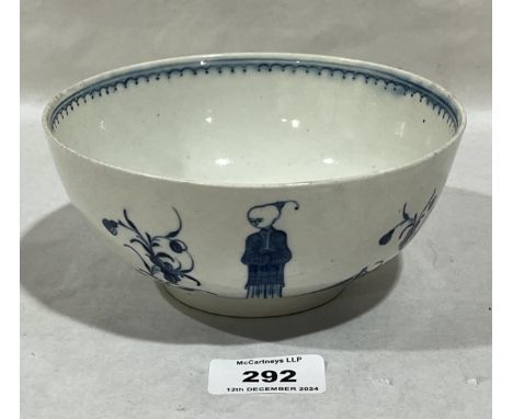 An 18th Century Worcester blue and white decorated bowl. 6" diam.