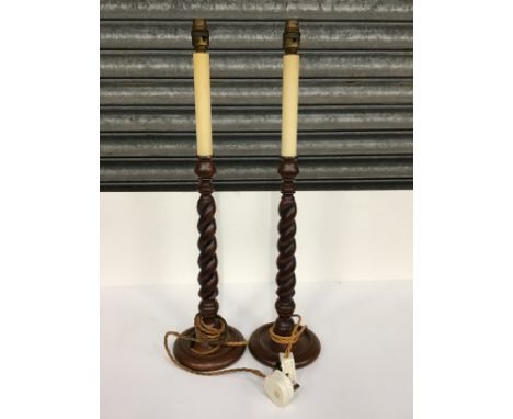 Pair of Barley Twist Lamp Bases 