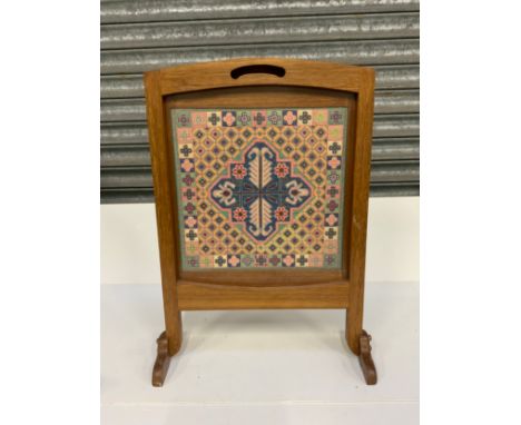 Oak Firescreen with Tapestry Insert 