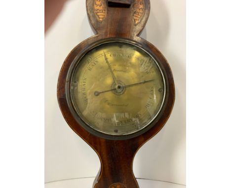 Victorian Banjo Barometer - Mercury Tube and Weights Intact 