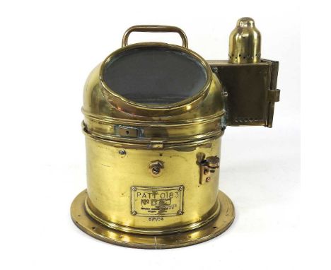 An early 20th century brass cased ship's binnacle compass, No.8125E, Pat 0183, no.C74, by The Ontario Owens Hughes Company Lt