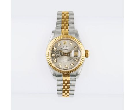 Rolex. Damen-Armbanduhr 'Lady Datejust' mit Jubilee Diamant-Zifferblatt. 1990. 18 kt. GG mit Edelstahl, Automatik, Serie-Nr. 