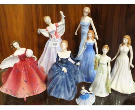 A COLLECTION OF ROYAL DOULTON LADY FIGURES; JUNE HN2991, FRAGRANCE HN4931, FIRST WALTZ HN5093, DIANA PRINCESS OF WALES HN5061