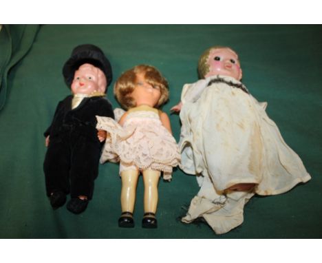 THREE SMALL VINTAGE DOLLS 