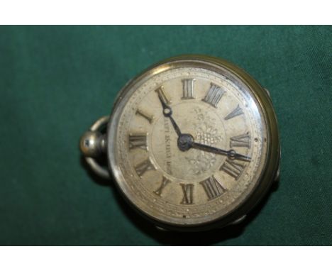 A VINTAGE SILVER PLATED SWISS MADE OPEN FACE POCKET WATCH 