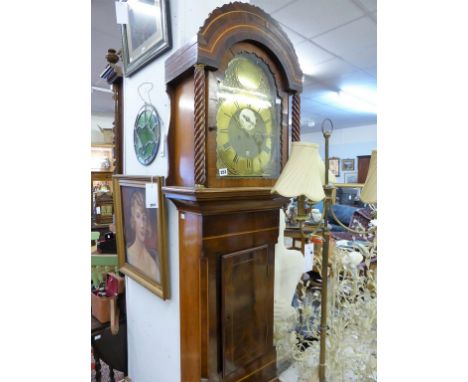 An 18th century mahogany eight day longcase clock by William Flint of Charing, Kentthe twin train movement striking on a bell