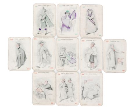 An early 20th Century part set of playing cards from the card game Panko or Votes for Women 'The Great Card Game Suffragists 