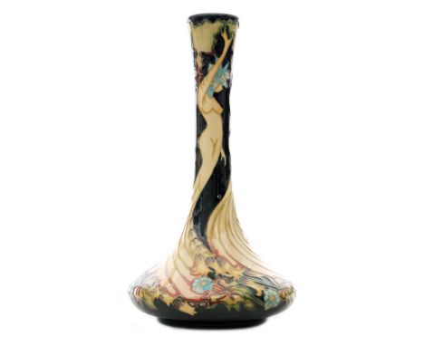 A Moorcroft Pottery vase of globe and shaft form decorated in the Wood Nymph pattern designed by Kerry Goodwin, impressed and