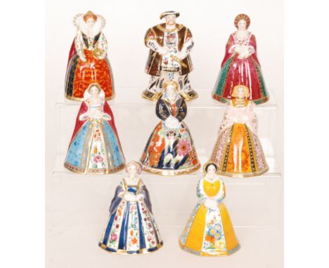 Eight boxed Royal Worcester 'The Connoisseur Collection' candle snuffers comprising Henry VIII, Catherine of Aragon, Anne Bol