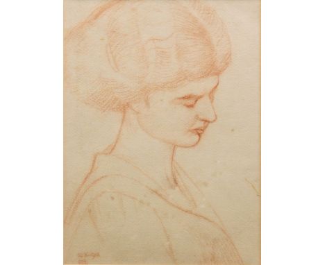 JOSEPH EDWARD SOUTHALL, RBSA (1861-1945) - 'Portrait of a young lady believed to be Anna Elizabeth Baker, the artist's cousin