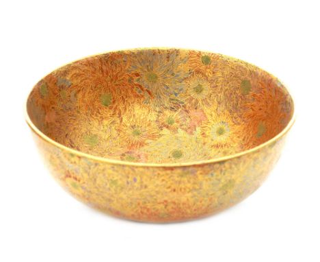 A late 19th Century Japanese Meiji period Satsuma millefleur bowl, the exterior and interior decorated with closely packed sm