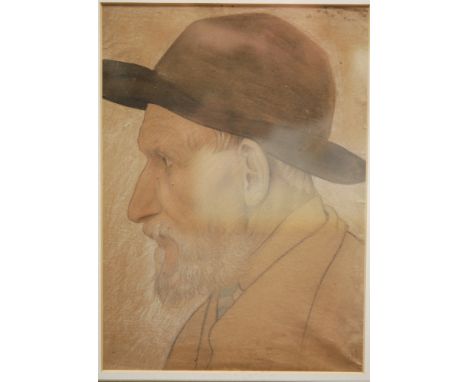 BERNARD SLEIGH, RBSA (1872-1954) - 'Portrait of a gentleman formerly thought to be Joseph Edward Southall', pastel and wash d