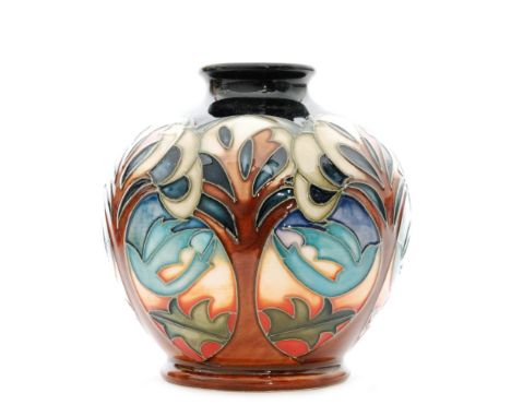 A Moorcroft Pottery vase of ovoid form decorated in the Blue Dove pattern designed by Kerry Goodwin, impressed marks, numbere