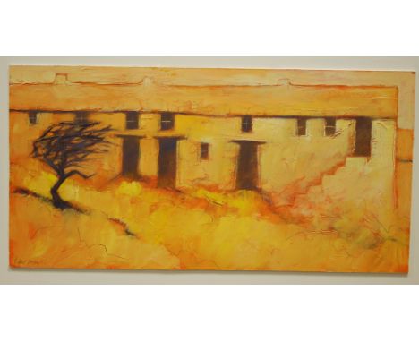 JOHN PIPER (BORN 1946) - 'Morning Light', acrylic on board, signed and dated 2002, framed, 31cm x 61cm