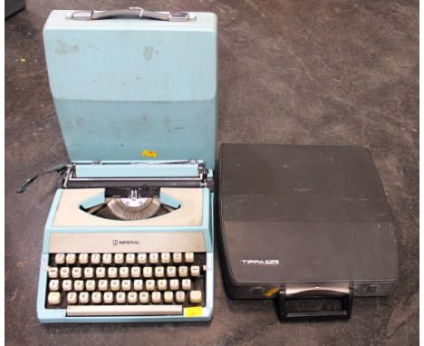 Two vintage cased typewriters - Imperial and Tippas 