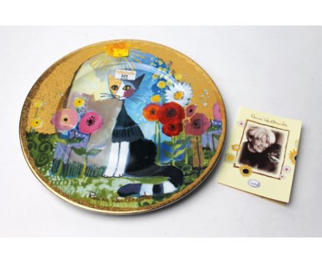 Boxed Goebel plate designed by Rossina Wachtmeister, featuring a cat 