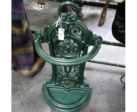 Green cast metal stick stand 