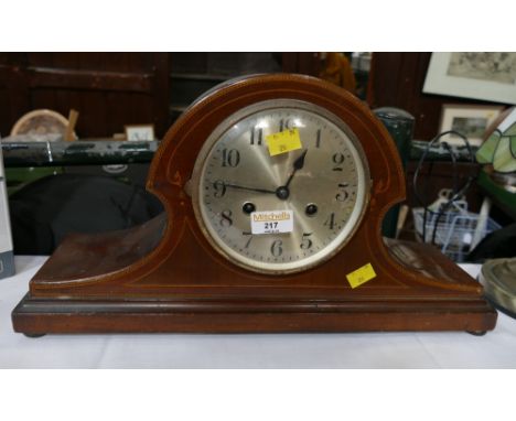 Inlaid wooden mantel clock 