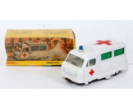 A Nicky Toys of Calcutta No. 295 boxed model of an ambulance comprising of white body with red cross transfers and blue roof 