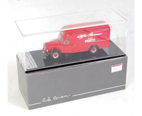 An ABC Modello Carlo Brianza 1/43 scale factory built model of an Alfa Romeo 500 1950s Grand Prix race car transporter compri