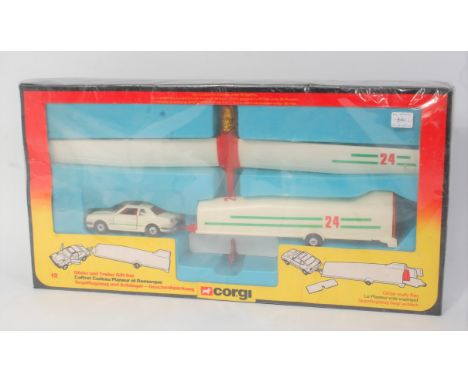 A Corgi Toys gift set No. 12 glider and trailer, comprising of car and trailer with glider aircraft, housed in the original b